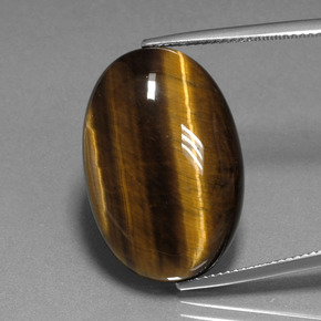 Tiger's eye marron naturelle coupe ovale, 20,40 ct, opaque