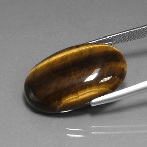 Tiger's eye marron naturelle coupe ovale, 20,40 ct, opaque
