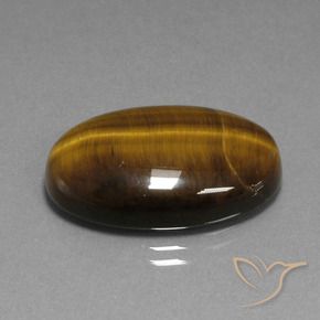 Œil de tigre Marron jaunâtre naturelle ovale, 20.74 ct, Opaque