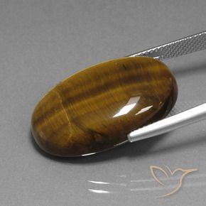 Œil de tigre Marron jaunâtre naturelle ovale, 20.74 ct, Opaque
