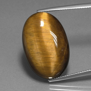 Tiger's eye marron naturelle coupe ovale, 20,98 ct, opaque