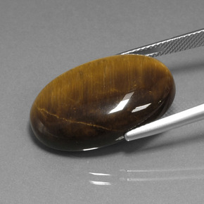 Tiger's eye marron naturelle coupe ovale, 20,98 ct, opaque