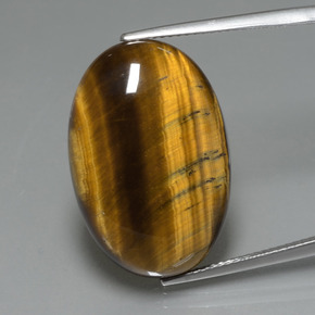Oeil de Tigre Brun doré naturelle Coupe ovale, 20.01 ct, Opaque