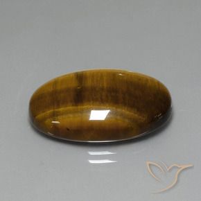 Œil de tigre Brun doré naturelle ovale, 19.63 ct, Opaque