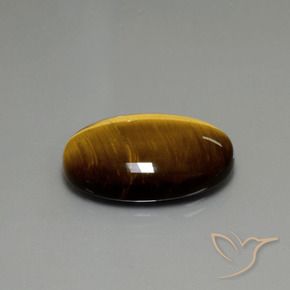 Oeil de Tigre Brun moyen naturelle ovale, 19.68 ct, Opaque
