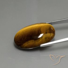 Œil de tigre Brun moyen naturelle ovale, 20.09 ct, Opaque