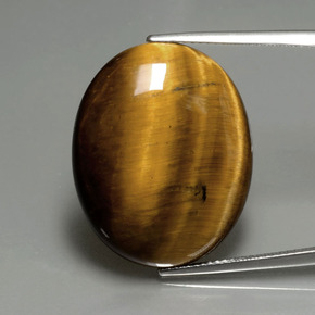 Tiger's eye marron naturelle coupe ovale, 22,43 ct, opaque