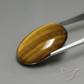 Œil de tigre Brun doré naturelle ovale, 19.66 ct, Opaque