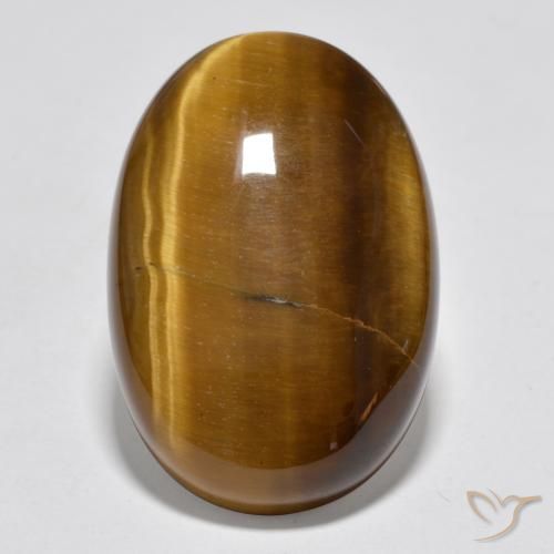 Oeil de Tigre Brun moyen naturelle ovale, 20.45 ct, Opaque