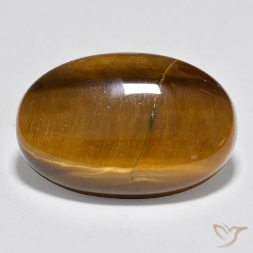 Oeil de Tigre Brun moyen naturelle ovale, 20.45 ct, Opaque