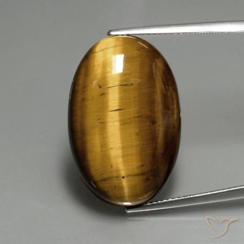 20.36ct Naturel Brun doré Œil de tigre, ovale, Opaque
