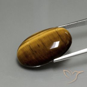 Œil de tigre Brun doré naturelle ovale, 20.36 ct, Opaque