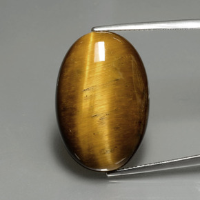 Tiger's eye marron naturelle coupe ovale, 20,21 ct, opaque