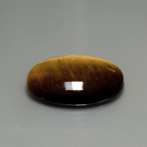 Tiger's eye marron naturelle coupe ovale, 20,21 ct, opaque