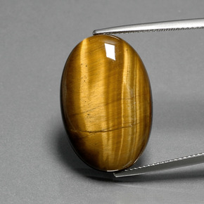 Tiger's eye marron naturelle coupe ovale, 19,87 ct, opaque