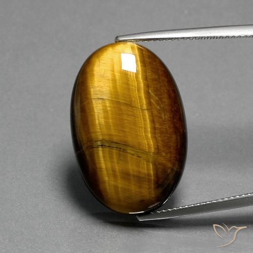 21.02ct Naturel Brun moyen Œil de tigre, ovale, Opaque