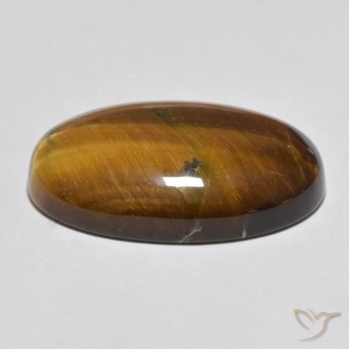 Œil de tigre Marron chaud naturelle ovale, 20.73 ct, Opaque