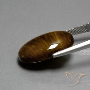 Œil de tigre Marron chaud naturelle ovale, 20.82 ct, Opaque