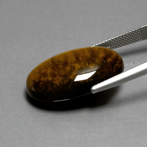 Oeil de Tigre Or Brun naturelle Coupe ovale, 20.16 ct, Opaque