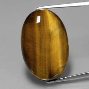 Tiger's eye marron naturelle coupe ovale, 20,54 ct, opaque