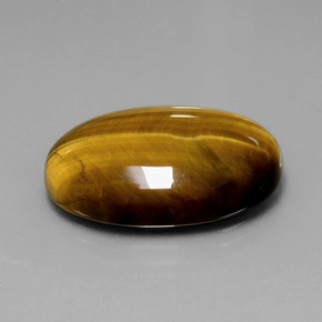 Tiger's eye marron naturelle coupe ovale, 20,54 ct, opaque