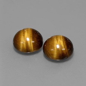 Achetez naturel ct marron tiger's eye gems, coupe roude, en provenance thaïlande chez gemselect. en stock, livraison internationale!