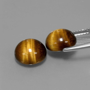 Achetez naturel ct marron tiger's eye gems, coupe roude, en provenance thaïlande chez gemselect. en stock, livraison internationale!