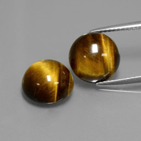Achetez naturel ct marron tiger's eye gems, coupe roude, en provenance thaïlande chez gemselect. en stock, livraison internationale!