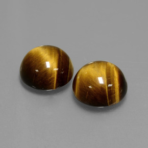 Achetez naturel ct marron tiger's eye gems, coupe roude, en provenance thaïlande chez gemselect. en stock, livraison internationale!