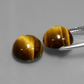 Achetez naturel ct marron tiger's eye gems, coupe roude, en provenance thaïlande chez gemselect. en stock, livraison internationale!