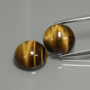 Achetez naturel ct marron tiger's eye gems, coupe roude, en provenance thaïlande chez gemselect. en stock, livraison internationale!