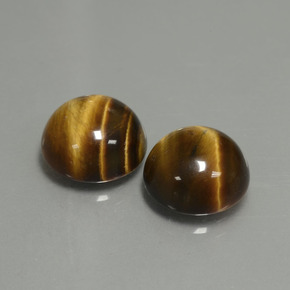Achetez naturel ct marron tiger's eye gems, coupe roude, en provenance thaïlande chez gemselect. en stock, livraison internationale!