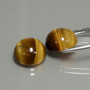 Achetez naturel ct marron tiger's eye gems, coupe roude, en provenance thaïlande chez gemselect. en stock, livraison internationale!