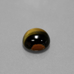 Oeil de Tigre Or Brun naturelle Coupe roude, 3.81 ct, Opaque