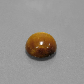 Tiger's eye marron naturelle coupe roude, 3,69 ct, opaque