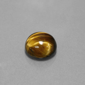 Tiger's eye marron naturelle coupe roude, 3,72 ct, opaque