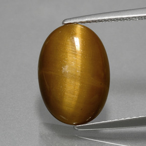 Oeil de Tigre Or Brun naturelle Coupe ovale, 4.49 ct, Opaque