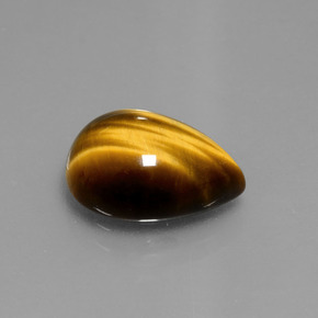 Tiger's eye marron naturelle en forme de poire, 5,05 ct, opaque
