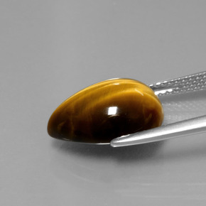 Tiger's eye marron naturelle en forme de poire, 5,05 ct, opaque