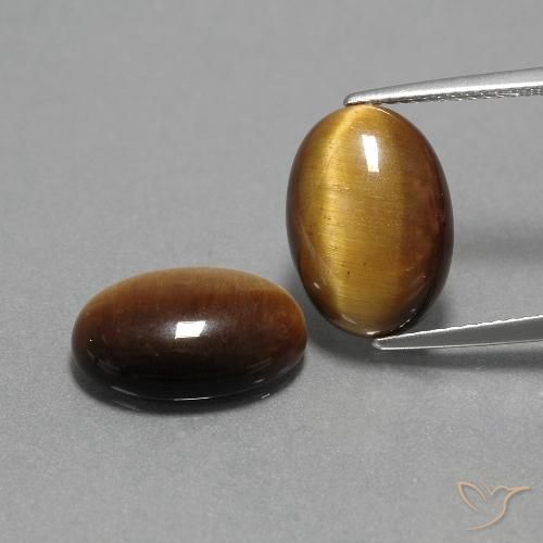 9.06ctw Naturel Brun doré Œil de tigre, ovale, Opaque