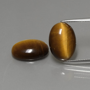 Achetez naturel ct marron tiger's eye gems, coupe ovale, en provenance thaïlande chez gemselect. en stock, livraison internationale!