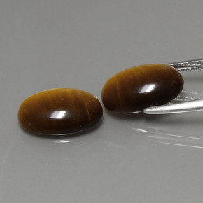 Achetez naturel ct marron tiger's eye gems, coupe ovale, en provenance thaïlande chez gemselect. en stock, livraison internationale!