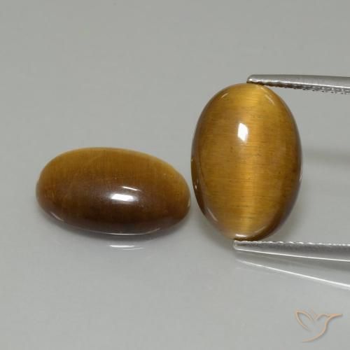 9.16ctw Naturel Marron chaud Œil de tigre, ovale, Opaque
