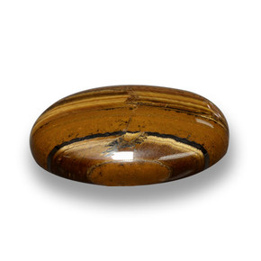 Tiger's eye marron naturelle coupe ovale, 33,59 ct, opaque