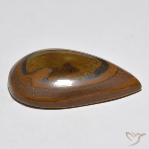 Œil de tigre Brun cèdre naturelle En forme de poire, 43.20 ct, Opaque