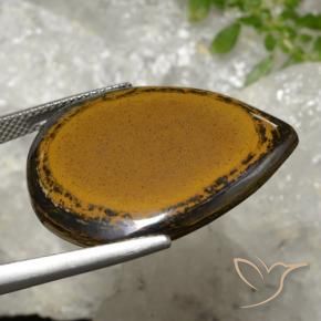 Œil de tigre Brun naturelle En forme de poire, 30.34 ct, Opaque