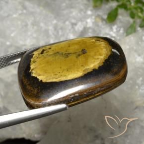 Œil de tigre Marron jaunâtre naturelle Fantaisie, 43.20 ct, Opaque