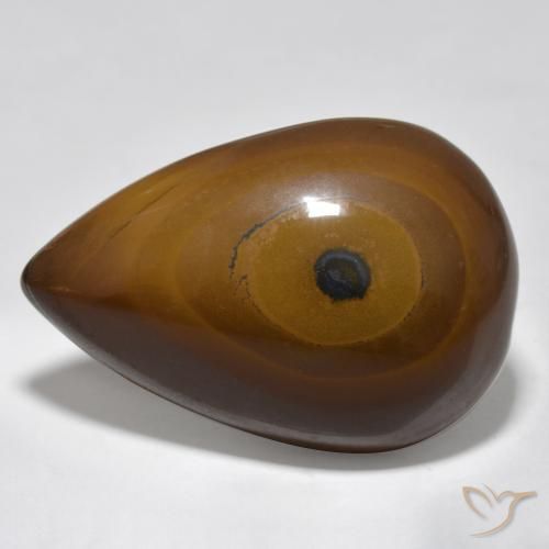 Œil de tigre Brun moyen naturelle En forme de poire, 44.39 ct, Opaque