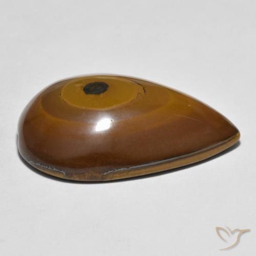Œil de tigre Brun moyen naturelle En forme de poire, 44.39 ct, Opaque