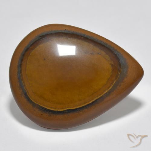 Œil de tigre Brun cèdre naturelle En forme de poire, 34.80 ct, Opaque